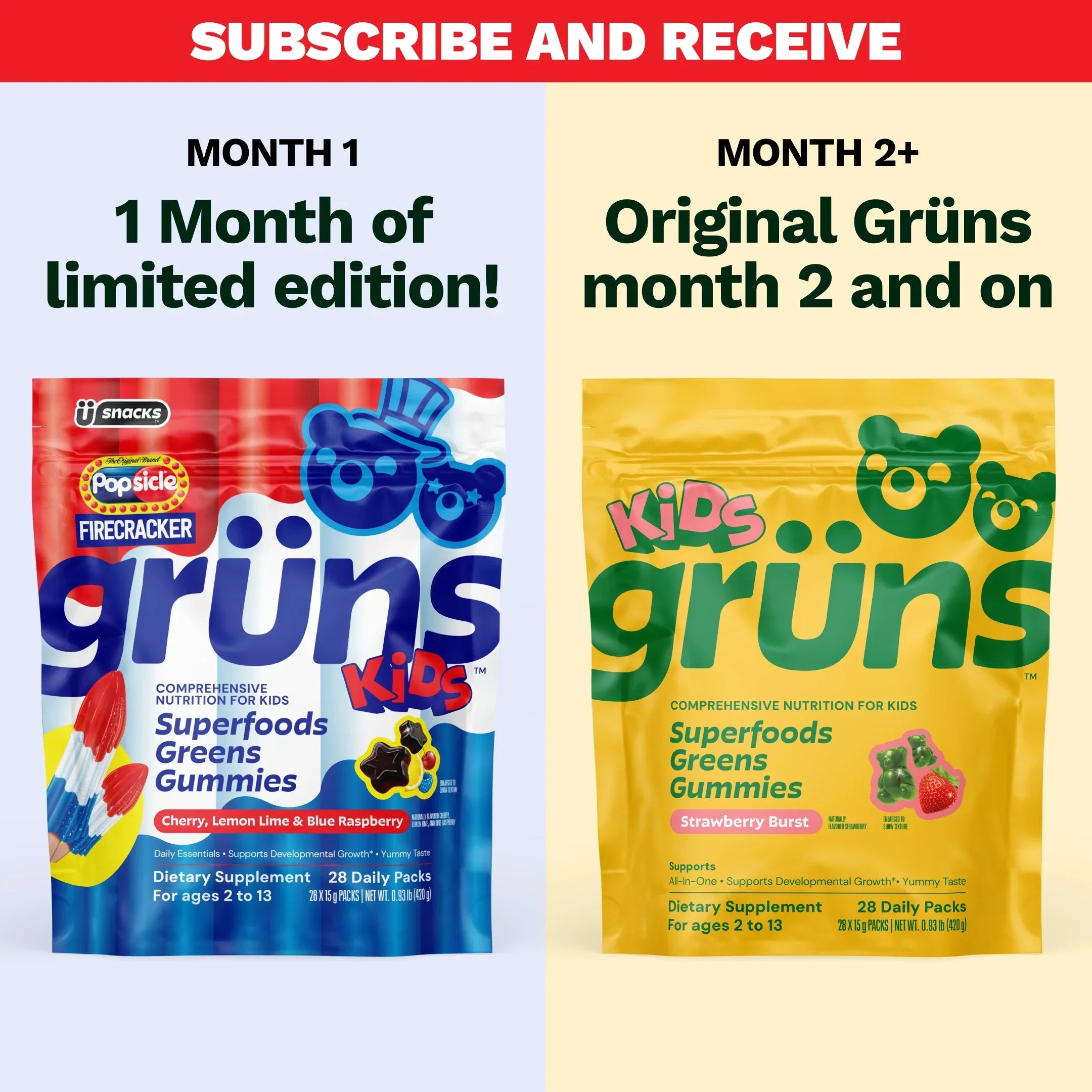 Popsicle® Firecracker Grüns Kids - Gummies for Modern Wellness