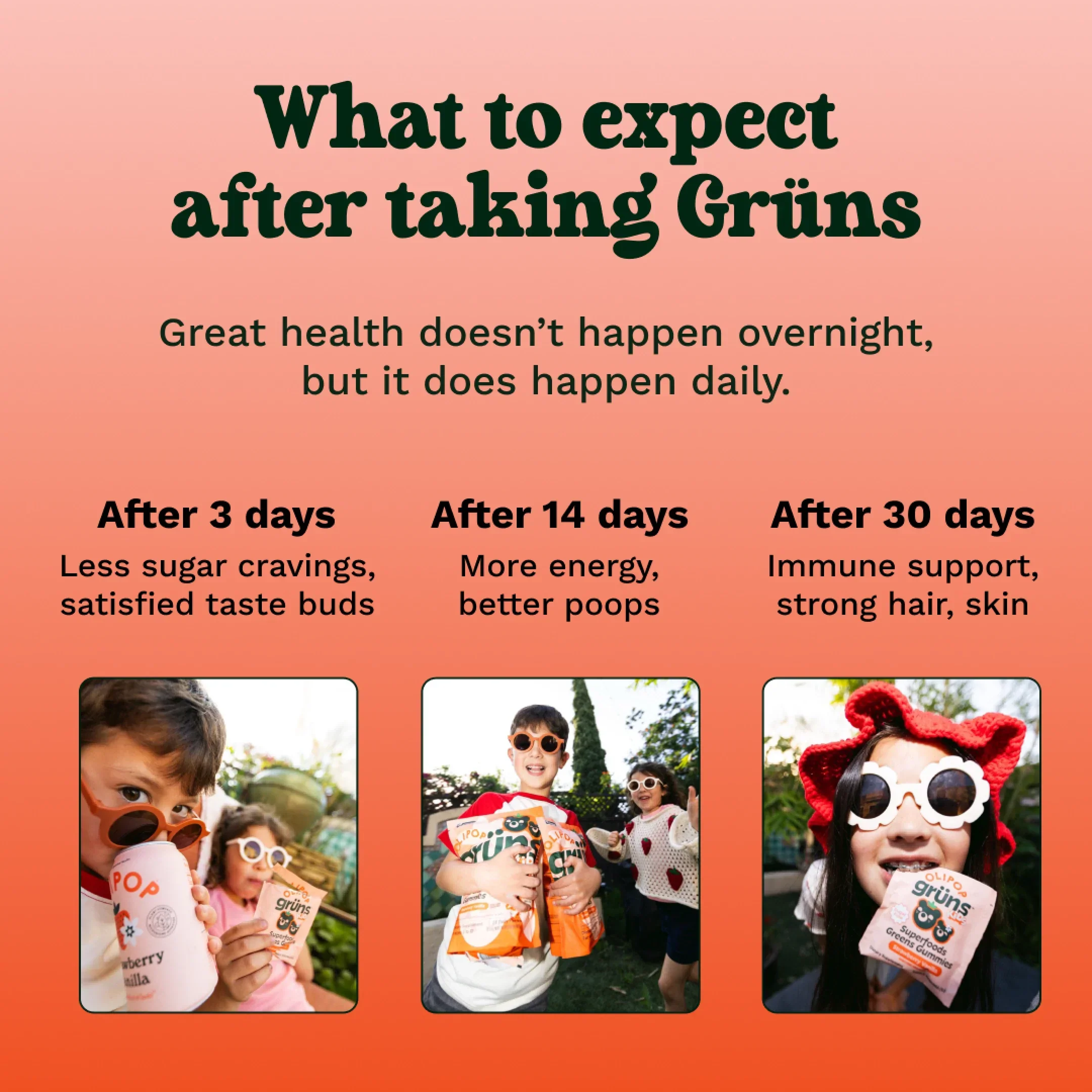 Grüns Kids OLIPOP® - Make Better Habits Bite Sized