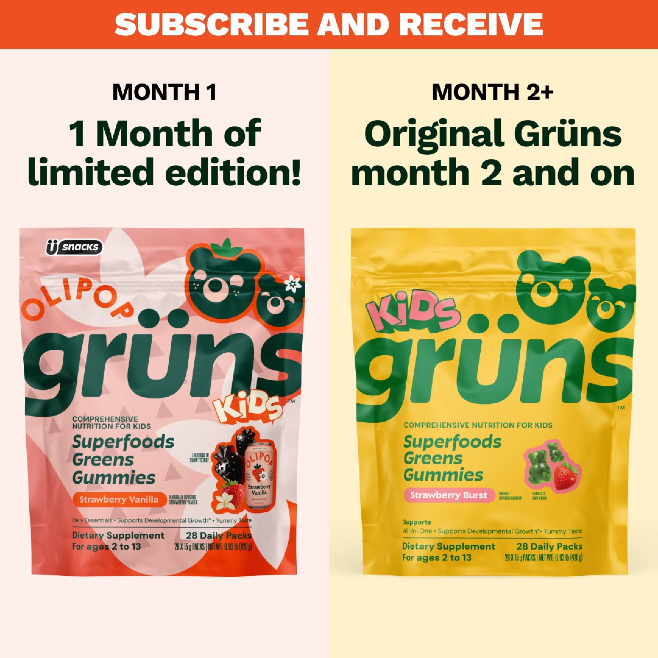 Grüns Kids OLIPOP® - Make Better Habits Bite Sized